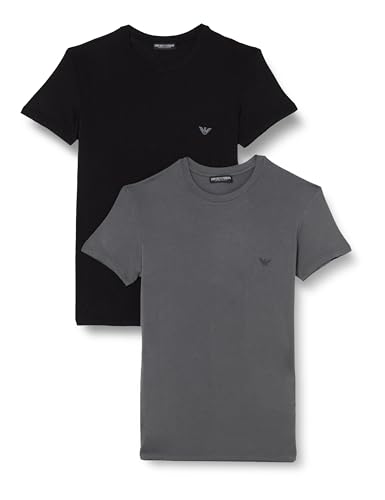 Emporio Armani Men's 2-Pack Soft Touch Bamboo Viscose T-Shirt, Black/Anthracite, X-Large von Emporio Armani