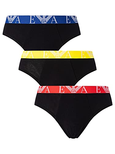 Emporio Armani Men's 3 Pack Bold Monogram Briefs, Black/Black/Black, S von Emporio Armani