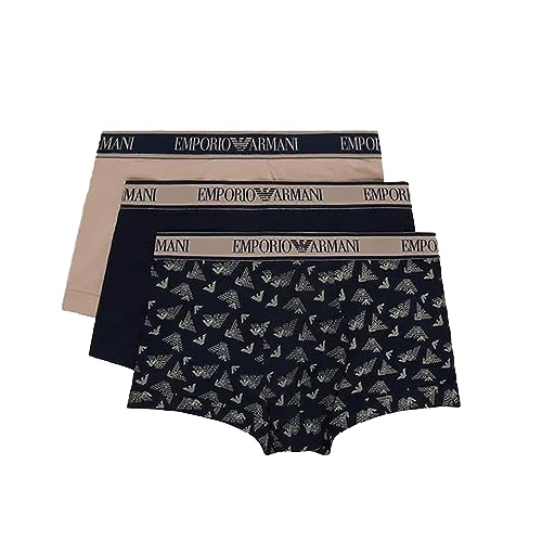 Emporio Armani Men's 3-Pack Core Logoband Boxer, Rope/Print Marine/Marine, X-Large von Emporio Armani