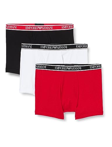 Emporio Armani Men's 3-Pack Core Logoband Boxer, White/Black/Red, X-Large von Emporio Armani