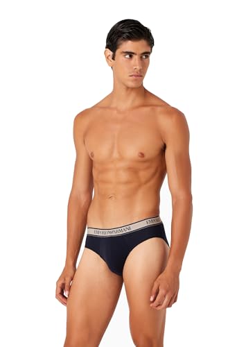 Emporio Armani Men's 3-Pack Core Logoband Brief, Rope/Print Marine/Marine, XX-Large von Emporio Armani