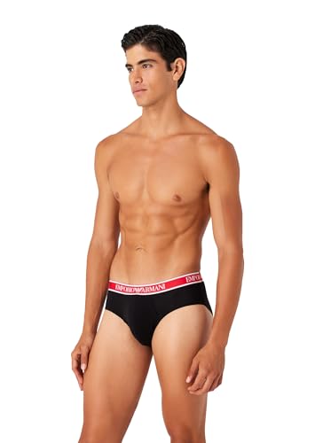 Emporio Armani Men's 3-Pack Core Logoband Brief, White/Black/Red, X-Large von Emporio Armani