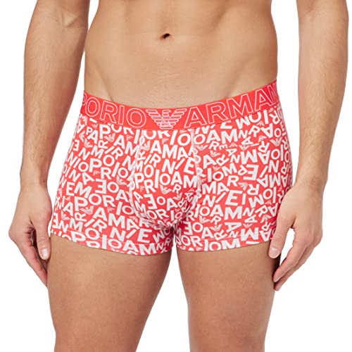 Emporio Armani Men's All Over Logo Bold Trunks, Bitter/White Ea, S von Emporio Armani