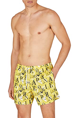 Emporio Armani Men's All Over Logo Boxer Swim Trunks, Mais, 46 von Emporio Armani