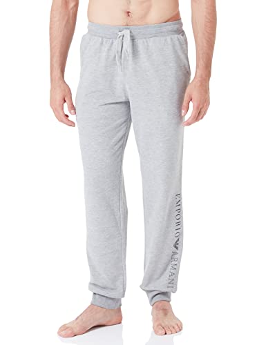 Emporio Armani Men's All Over Logo Terry Trousers, Light Grey Melange, L von Emporio Armani