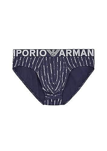 Emporio Armani Men's All Over Vertical Logo Briefs, Vert.Ea Denim/White, M von Emporio Armani