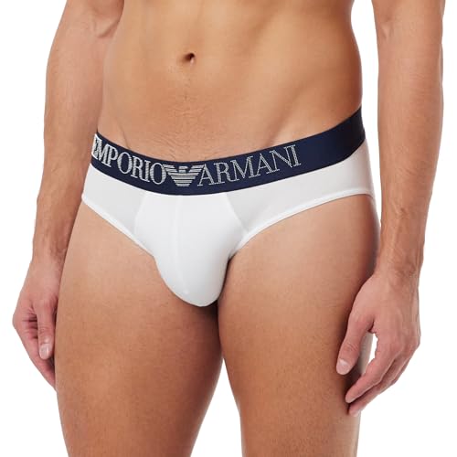 Emporio Armani Men's Brief Rubber Pixel Logo, White, X-Large von Emporio Armani