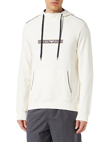 Emporio Armani Men's Brushed Terry Hooded Sweatshirt, Cream, X-Large von Emporio Armani