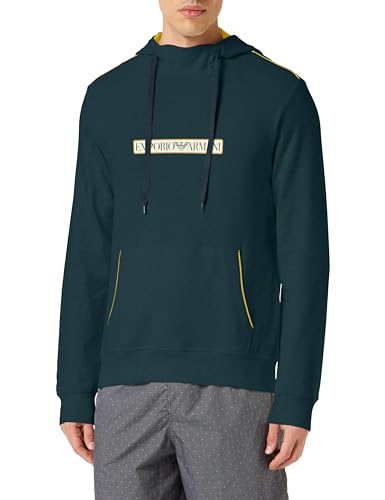 Emporio Armani Men's Brushed Terry Hooded Sweatshirt, Marine, X-Large von Emporio Armani