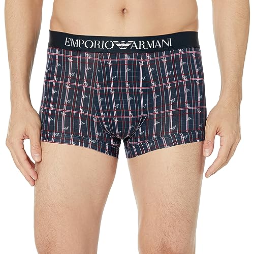 Emporio Armani Men's Classic Pattern Mix Trunks, Check+Eagles, M von Emporio Armani