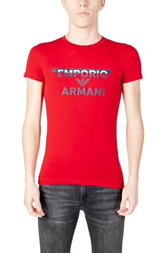 Emporio Armani Men's Crew Neck T-Shirt Megalogo, Red, X-Large von Emporio Armani