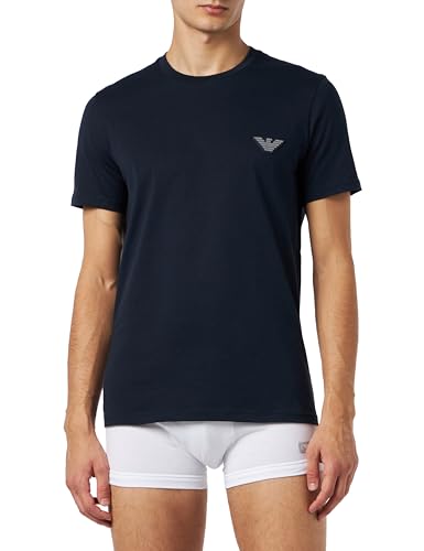 Emporio Armani Men's Crew Neck T-Shirt Rubber Pixel Logo, Marine, Large von Emporio Armani