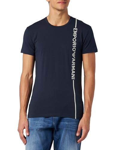 Emporio Armani Men's Crew Neck T-Shirt Side Logo, Marine, Medium von Emporio Armani