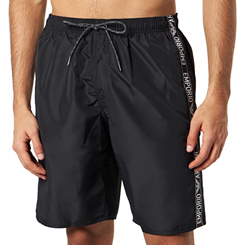 Emporio Armani Men's Denim Tape Bermuda Short Swim Trunks, Black, 46 von Emporio Armani