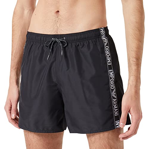 Emporio Armani Men's Denim Tape Boxer Short Swim Trunks, Black, 50 von Emporio Armani