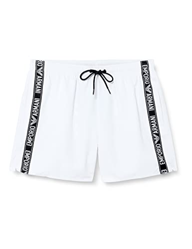 Emporio Armani Men's Denim Tape Boxer Short Swim Trunks, White, 48 von Emporio Armani