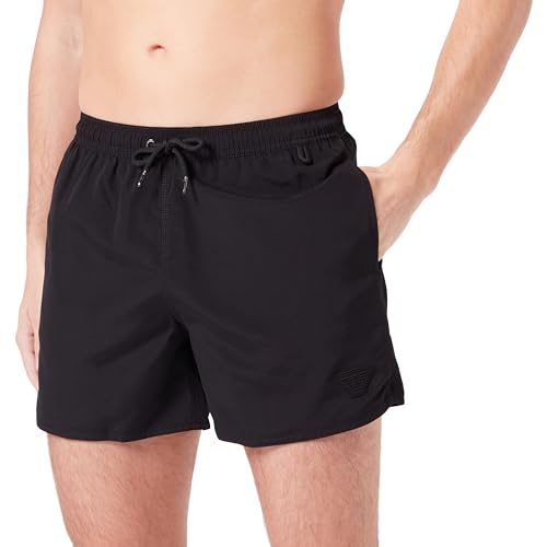 Emporio Armani Men's Eagle Patch Boxer Short Swim Trunks, Black, 48 von Emporio Armani