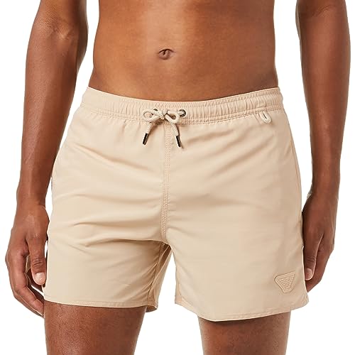 Emporio Armani Men's Eagle Patch Boxer Short Swim Trunks, Sand Yellow, 54 von Emporio Armani