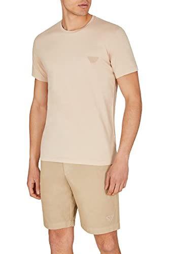 Emporio Armani Men's Eagle Patch Crew Neck T-Shirt, Sand Yellow, M von Emporio Armani