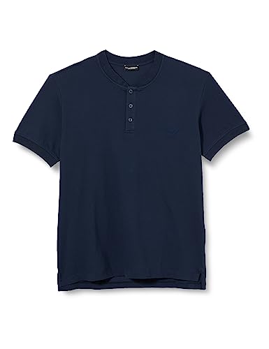 Emporio Armani Men's Eagle Patch Short Sleeve Shirt Polo, Navy Blue, XXL von Emporio Armani