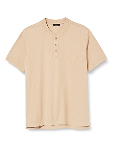 Emporio Armani Men's Eagle Patch Short Sleeve Shirt Polo, Sand Yellow, XXL von Emporio Armani