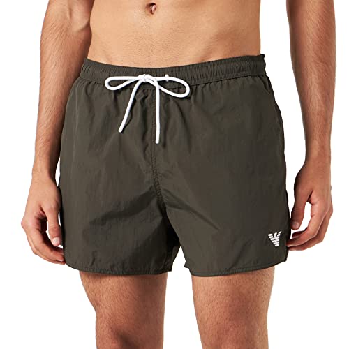 Emporio Armani Men's Embroidery Logo Boxer Short Swim Trunks, Dark Land, 48 von Emporio Armani