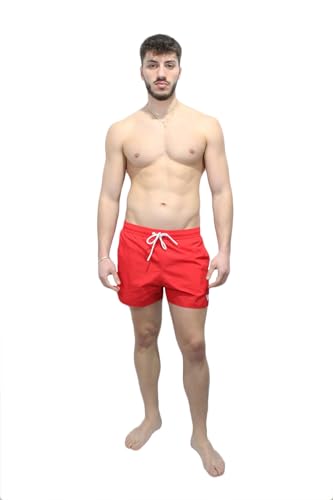Emporio Armani Men's Embroidery Logo Boxer Short Swim Trunks, Ruby Red, 50 von Emporio Armani