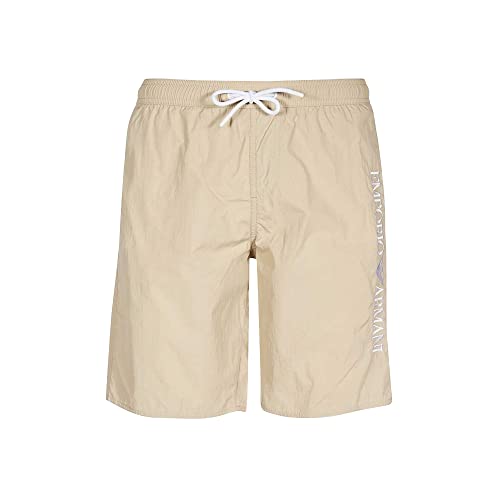 Emporio Armani Men's Embroidery Logo Boxer Short Swim Trunks, Sand Yellow, 48 von Emporio Armani