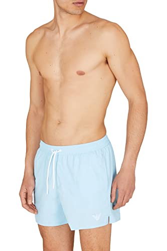 Emporio Armani Men's Embroidery Logo Boxer Short Swim Trunks, Sky Blue, 50 von Emporio Armani