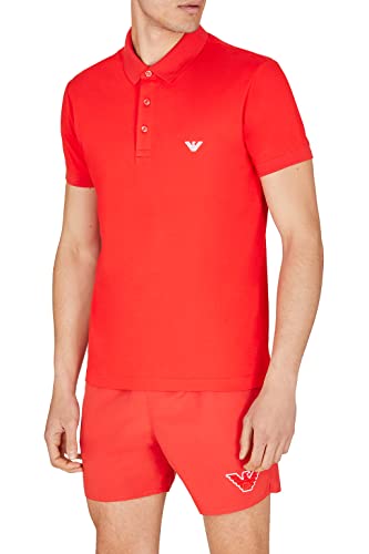 Emporio Armani Men's Embroidery Logo Short Sleeve Polo Shirt, Ruby Red, L von Emporio Armani