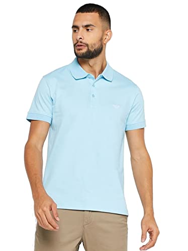 Emporio Armani Men's Embroidery Logo Short Sleeve Polo Shirt, Sky Blue, XL von Emporio Armani