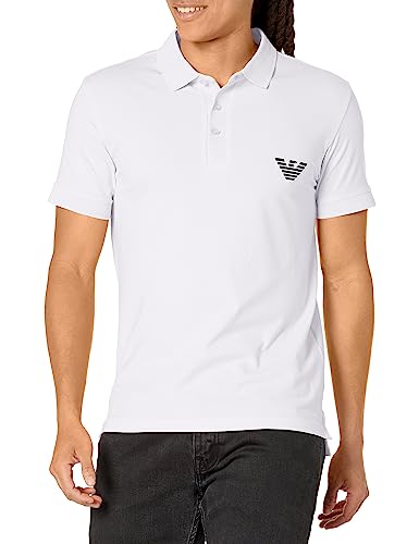 Emporio Armani Men's Essential Short Sleeve Polo Shirt, White, L von Emporio Armani