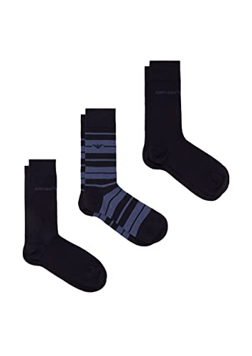 Emporio Armani Men's Gifting 3-Pack Short Socks, Marin/STR.Denim/Mari, TU von Emporio Armani