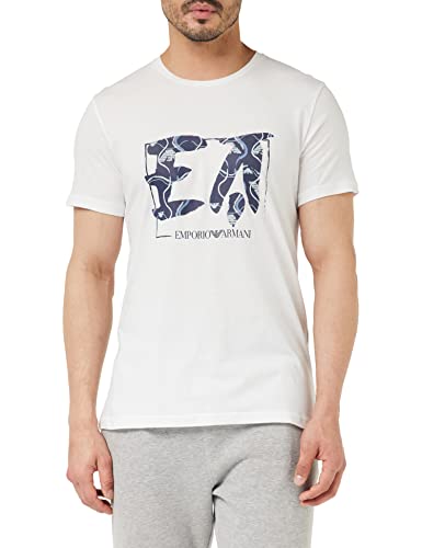 Emporio Armani Men's Graphic Patterns Crew Neck T-Shirt, White Ea Print, L von Emporio Armani