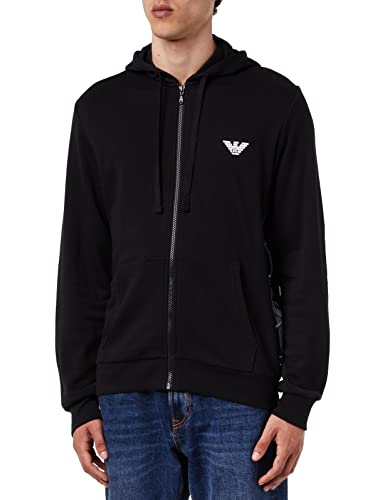 Emporio Armani Men's Iconic Terry Sweater Sweatshirt, Black, L von Emporio Armani