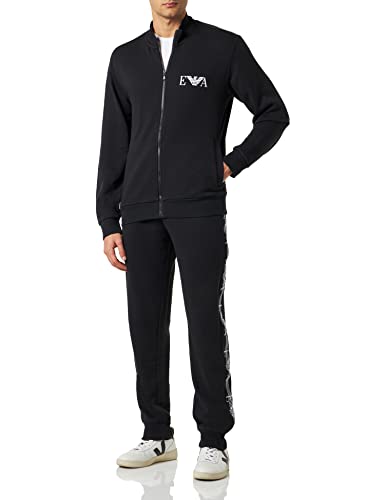 Emporio Armani Men's Iconic Terry and Trouser Set Sweater+Trousers, Black, M von Emporio Armani