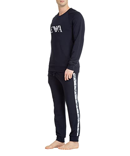 Emporio Armani Men's Iconic Terry and Trouser Set Sweater+Trousers, Marine, XL von Emporio Armani