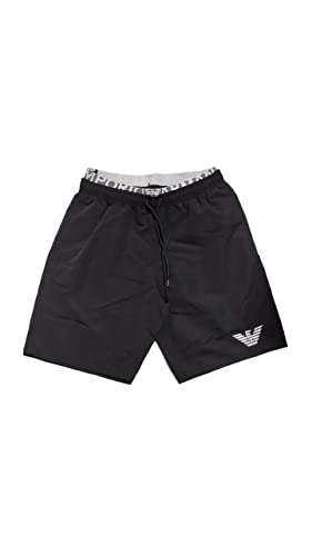 Emporio Armani Men's Logo Band Bermuda Shorts Swim Trunks, Black, 50 von Emporio Armani