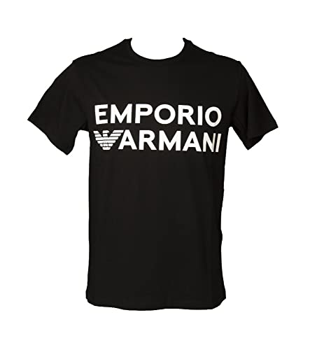 Emporio Armani Men's Logo Band Crew Neck T-Shirt, Black, M von Emporio Armani