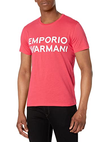 Emporio Armani Men's Logo Band Crew Neck T-Shirt, Coral, M von Emporio Armani