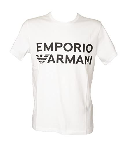 Emporio Armani Men's Logo Band Crew Neck T-Shirt, White, L von Emporio Armani