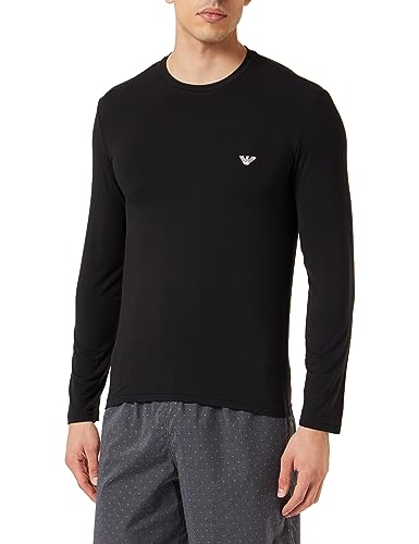 Emporio Armani Men's Long Sleeves T-Shirt Soft Modal, Black, Medium von Emporio Armani