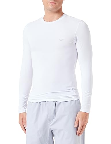 Emporio Armani Men's Long Sleeves T-Shirt Soft Modal, White, Large von Emporio Armani