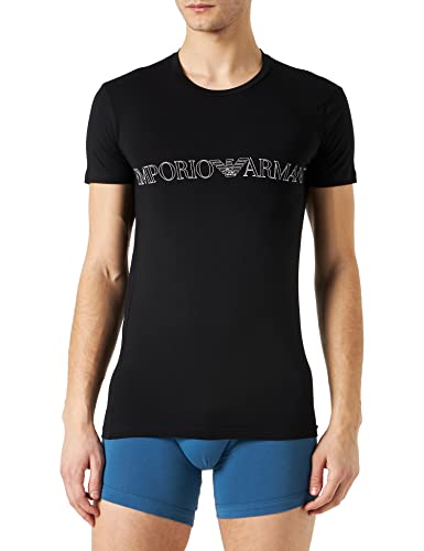 Emporio Armani Men's Mega Logo T-Shirt, Black, L von Emporio Armani