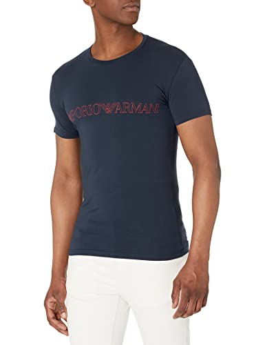 Emporio Armani Men's Mega Logo T-Shirt, Marine, M von Emporio Armani