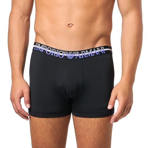 Emporio Armani Herren Microfiber Essential Trunks, Black, L von Emporio Armani