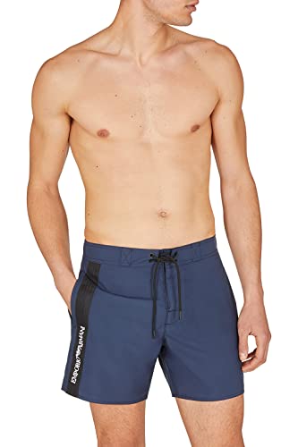 Emporio Armani Men's Net Tape Boxer Short Swim Trunks, Navy Blue, 50 von Emporio Armani