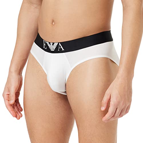 Emporio Armani Men's Shiny Big Logo Briefs, White, S von Emporio Armani