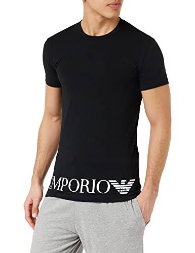 Emporio Armani Men's Shiny Big Logo T-Shirt, Black, M von Emporio Armani