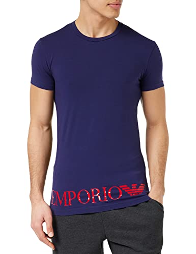 Emporio Armani Men's Shiny Big Logo T-Shirt, Eclipse, M von Emporio Armani